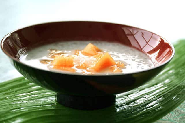 Chilled Tapioca Pearls with Sweet Coconut &amp; Melon