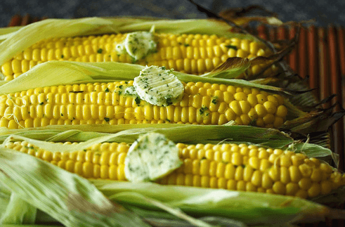 Grilled Corn with Lime Cilantro Wasabi Butter