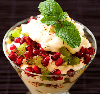 Sweet Yogurt Sundae with Saffron &amp; Pomegranate