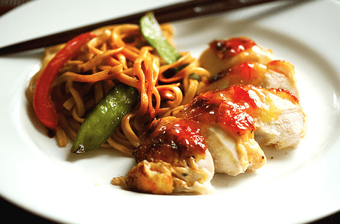 Roast Chicken with Sweet Plum Sauce