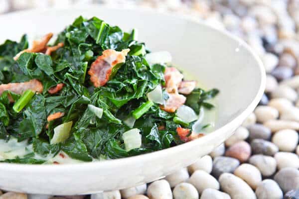Kale and Bacon, Caribbean Style