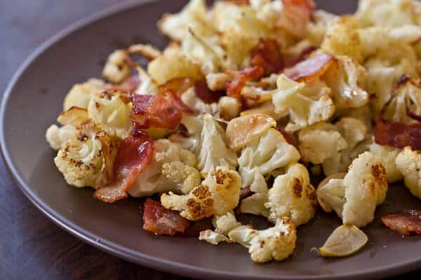 Roasted Cauliflower with Bacon and Garlic