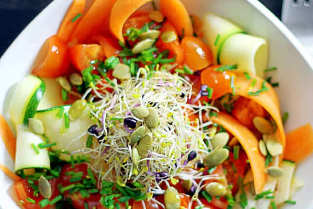 Carrot and Zucchini Linguini Salad
