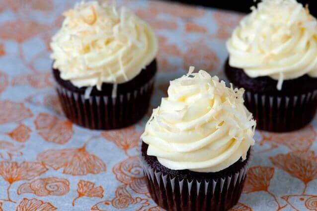 Chocolate and Coffee Cupcakes with Coconut Frosting