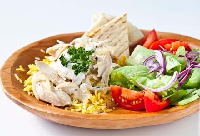 Leftover Turkey Recipe: Halal Cart Style Turkey and Rice with White Sauce