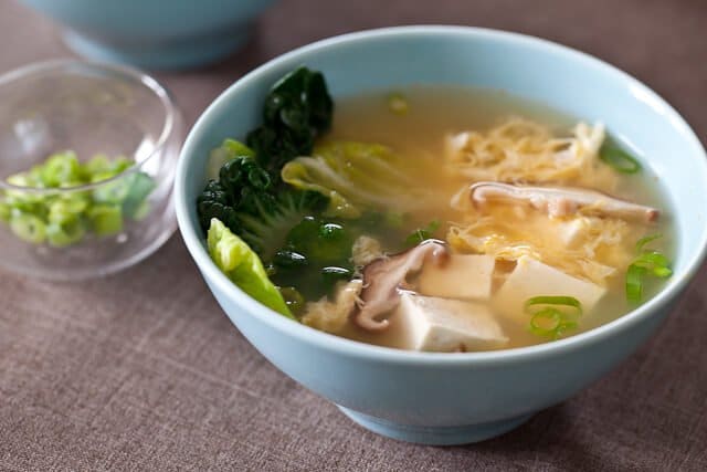 Tofu and Mushroom Miso Soup