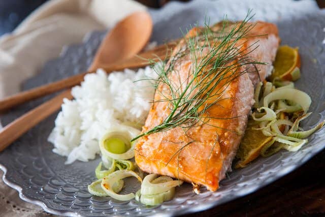 Miso Salmon with Orange and Fennel Recipe