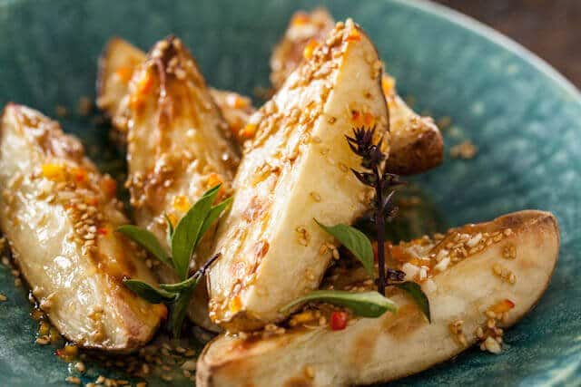 Warm Asian Potato Salad with Sesame &amp; Fresh Chile Dressing