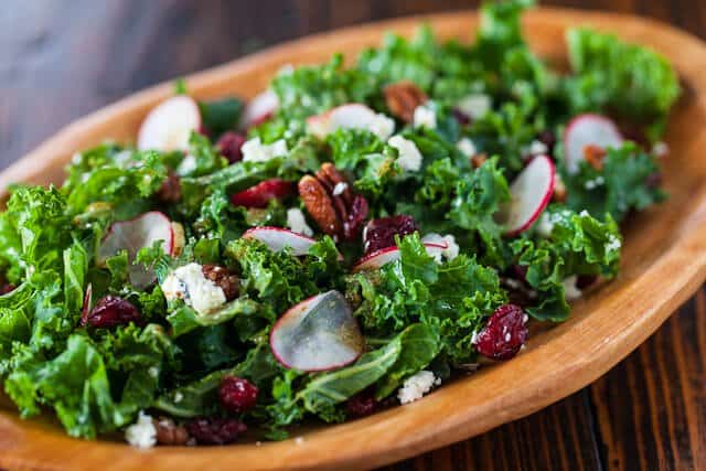 Kale Salad with Cherries and Pecans