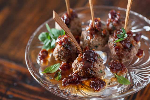 Kofta Meatballs with Sweet and Sour Cherry Sauce