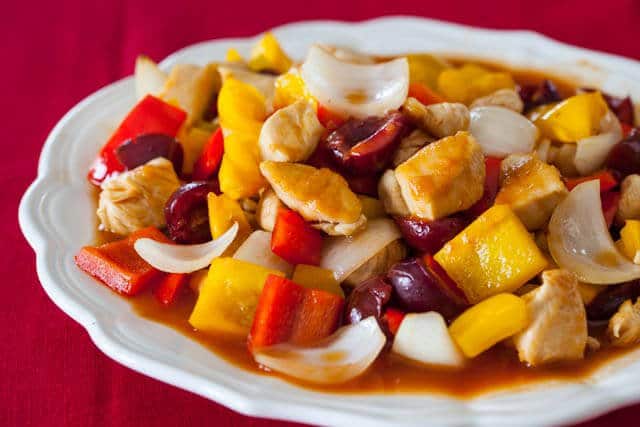 Sweet and Sour Chicken with Cherries