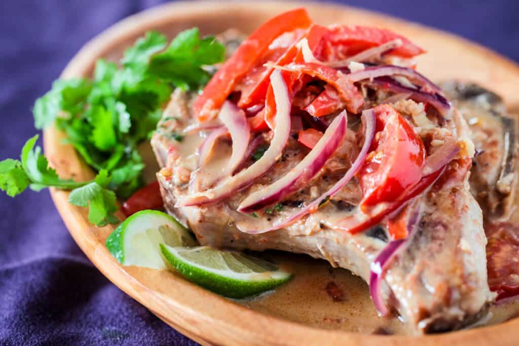 Thai Pork Chops in Ginger Coconut Sauce